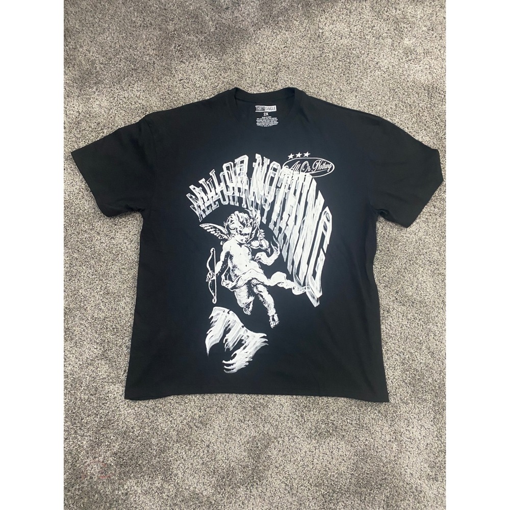 Thirty Single All Or Nothing Cherub Graphic Tee Mens 2X Black Streetwear T-Shirt